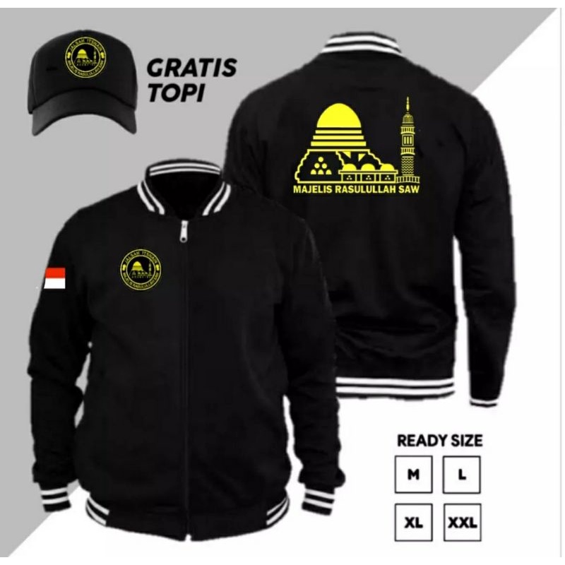 Jual JAKET BASEBALL MAJELIS RASULULLAH SAW BONUS TOPI | Shopee Indonesia