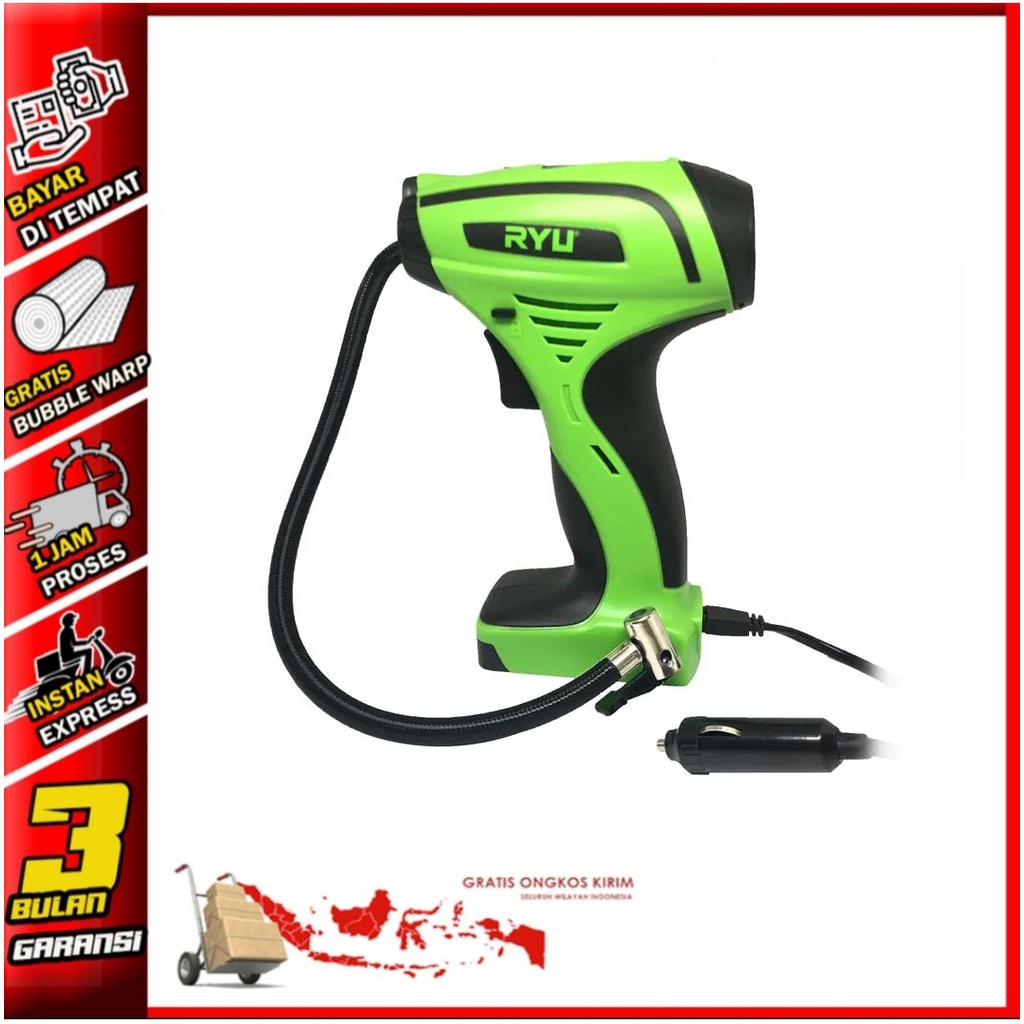 Jual RYU RCC12 Pompa Angin Ban Mobil DC Mini Air Compressor 12V ...