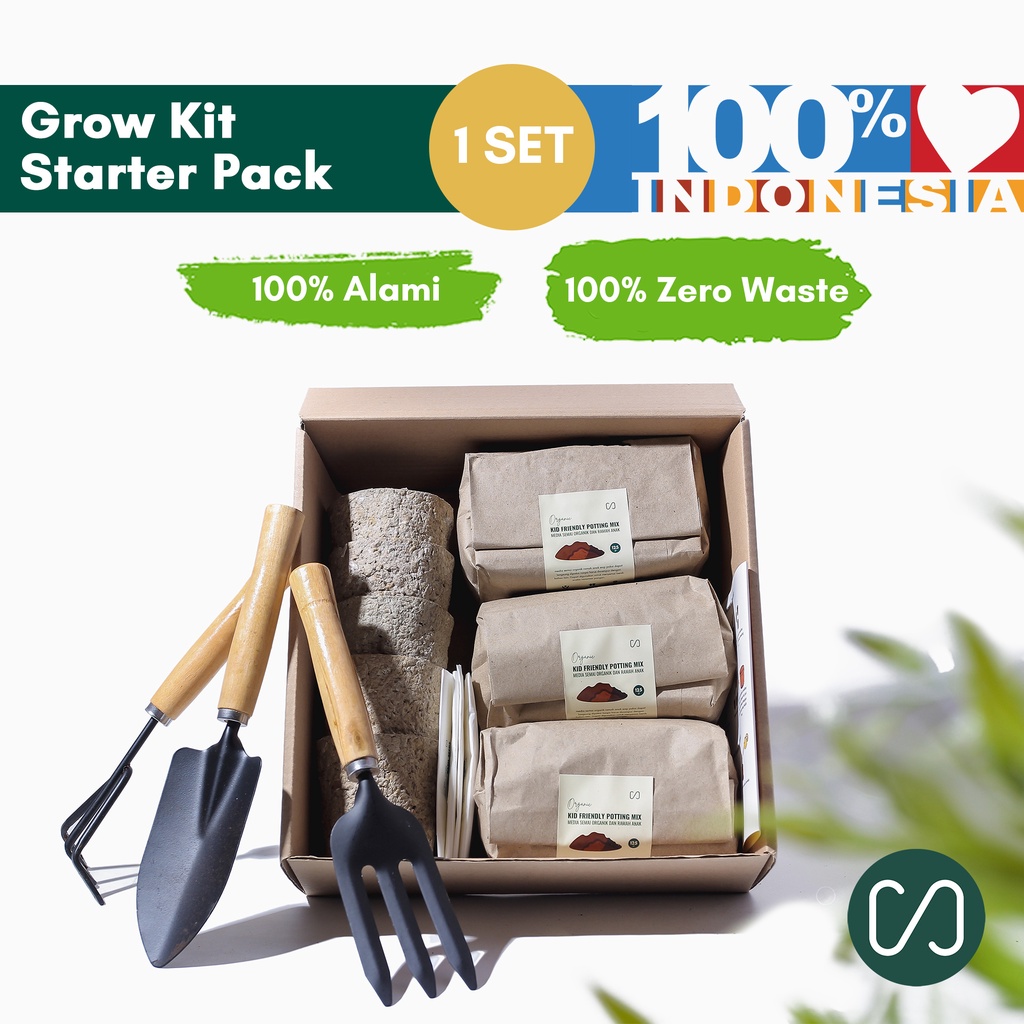 Sustaination Paket Berkebun Tanaman Organik Lengkap - Grow Kit untuk Pemula