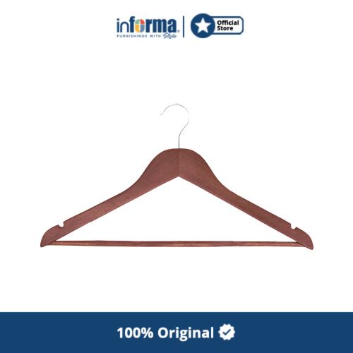 Jual Informa Set Hanger Kayu Pcs Cokelat Kayu Henger Gantungan Baju