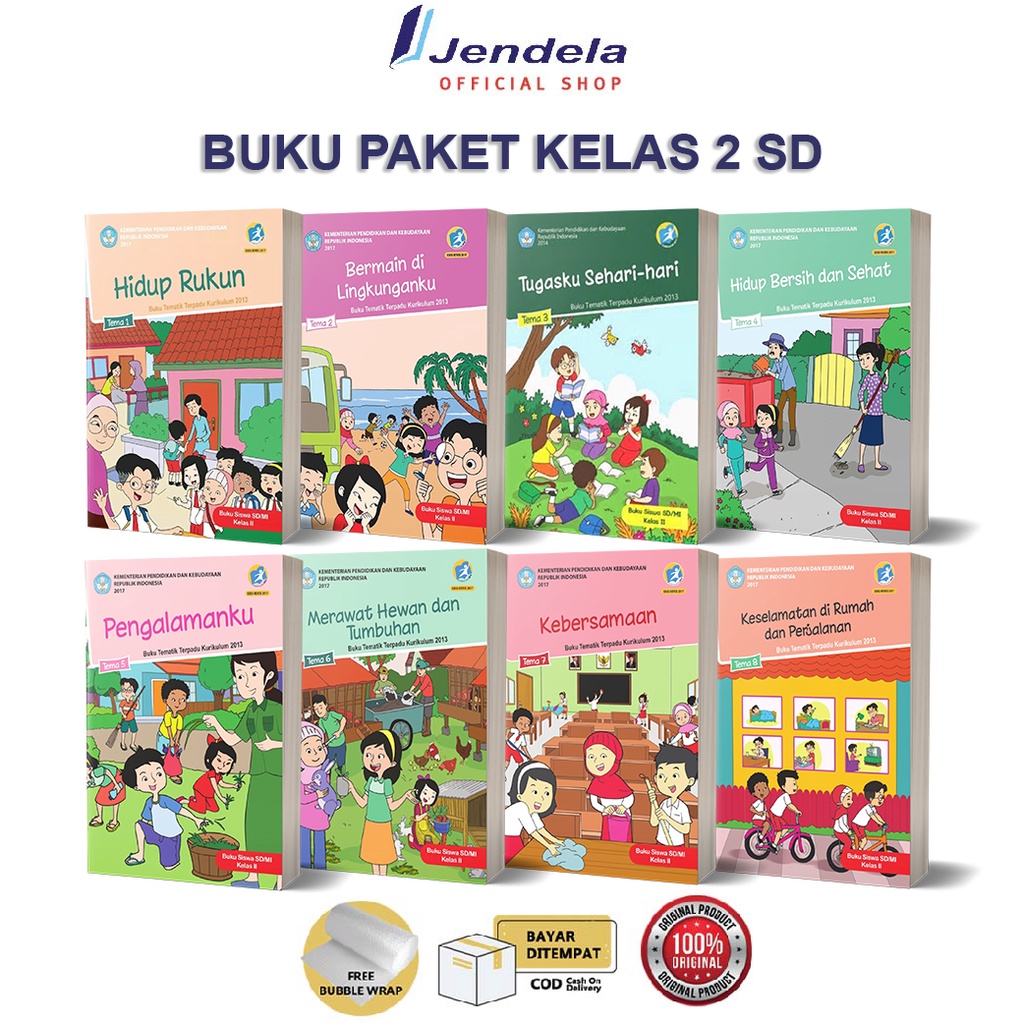 Jual Buku Paket Kelas 2 SD Buku Siswa Tematik K13 Tema 1-8 BSE Edisi ...