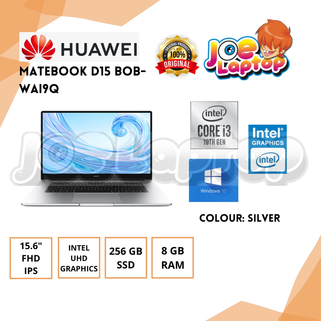 Jual Huawei Matebook D15 BOBWAI9Q Silver i3 10110U Win10 (15.6" FHD