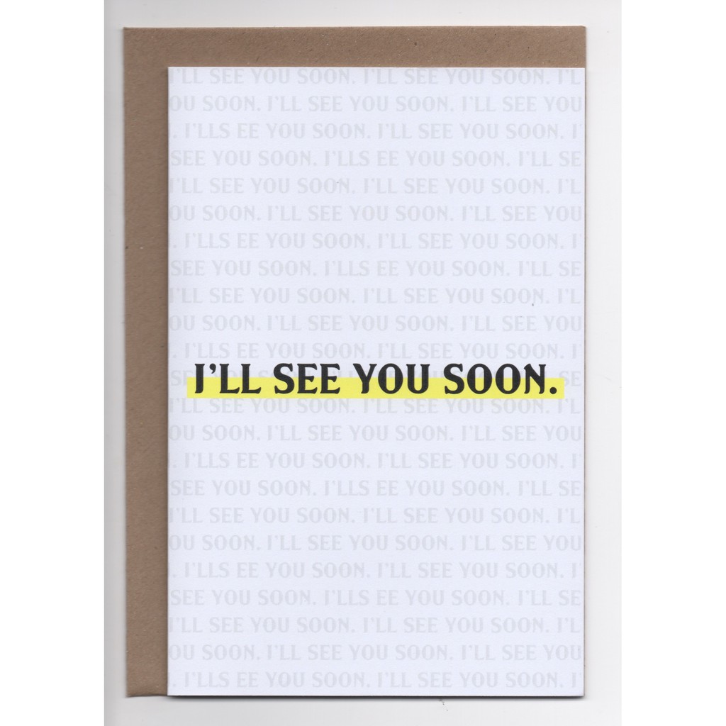 Jual Kartu Ucapan Perpisahan I'll See You Soon | Typography | Folded