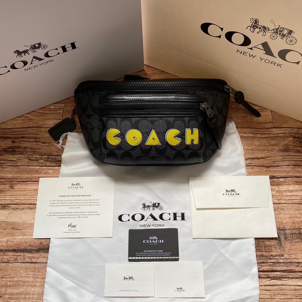 Jual TAS WAISTBAG COACH PACMAN ORIGINAL BLACK / TAS WAISTBAG COACH ...