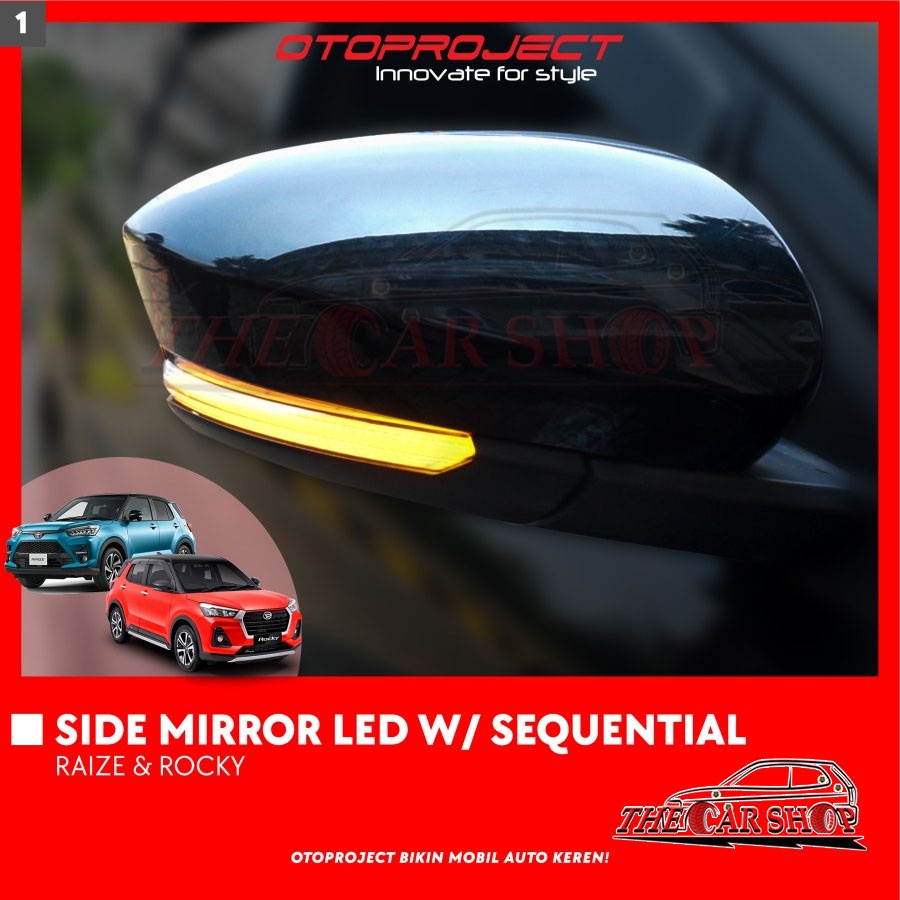 Jual SIDE MIRROR LED WITH SQUENTIAL RAIZE / ROCKY | Shopee Indonesia