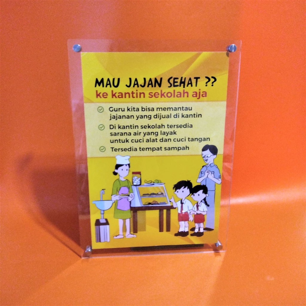 Jual Poster Akrilik Sekolah Poster Akrilik Mau Jajanan Sehat Ke Kantin Sekolah Aja Shopee 5557