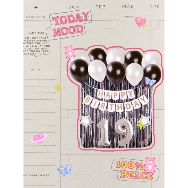 Jual Set Paket Dekorasi Ulang Tahun Simpel / Perlengkapan Pesta Ultah