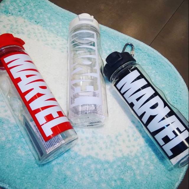 Jual MINISO PLASTIC WATER BOTTLE MARVEL / BOTOL PLASTIK TULISAN MARVEL ...