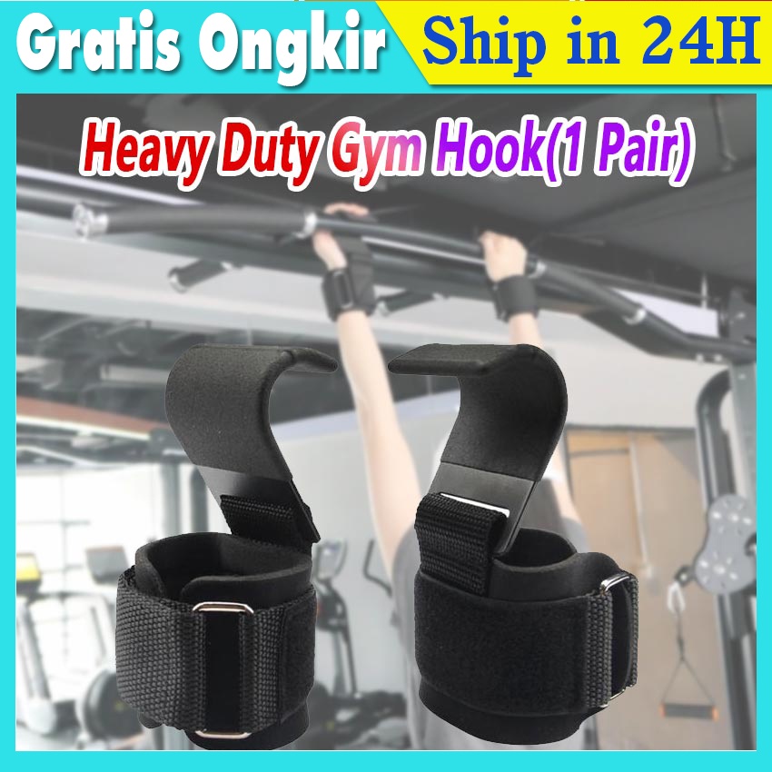 Jual Strap Hook Gym Fitness Angkat Beban Deadlift Grip Strap Wrist
