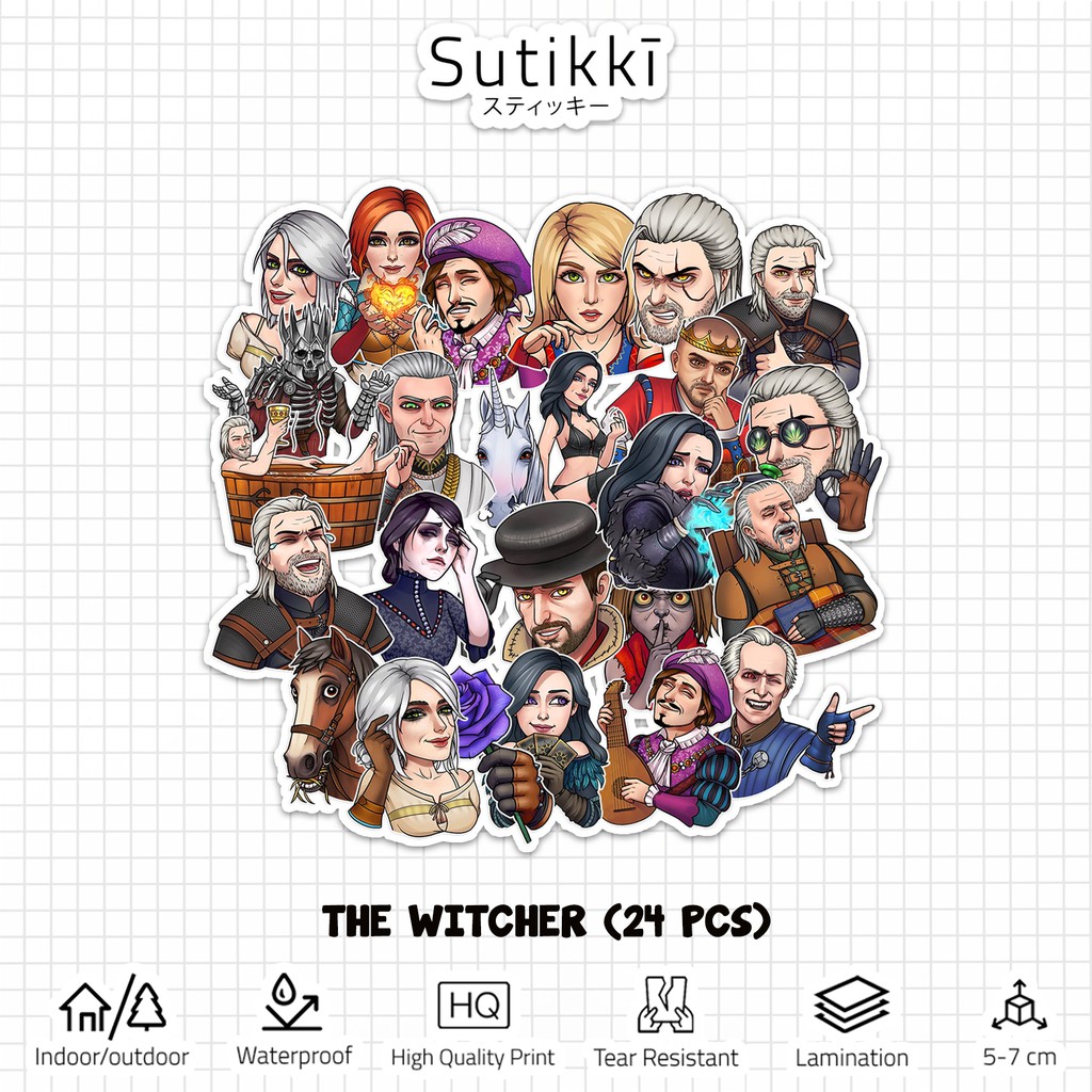 Jual Sutikki | Sticker Pack The Witcher 3 Netflix Stiker Game Film ...