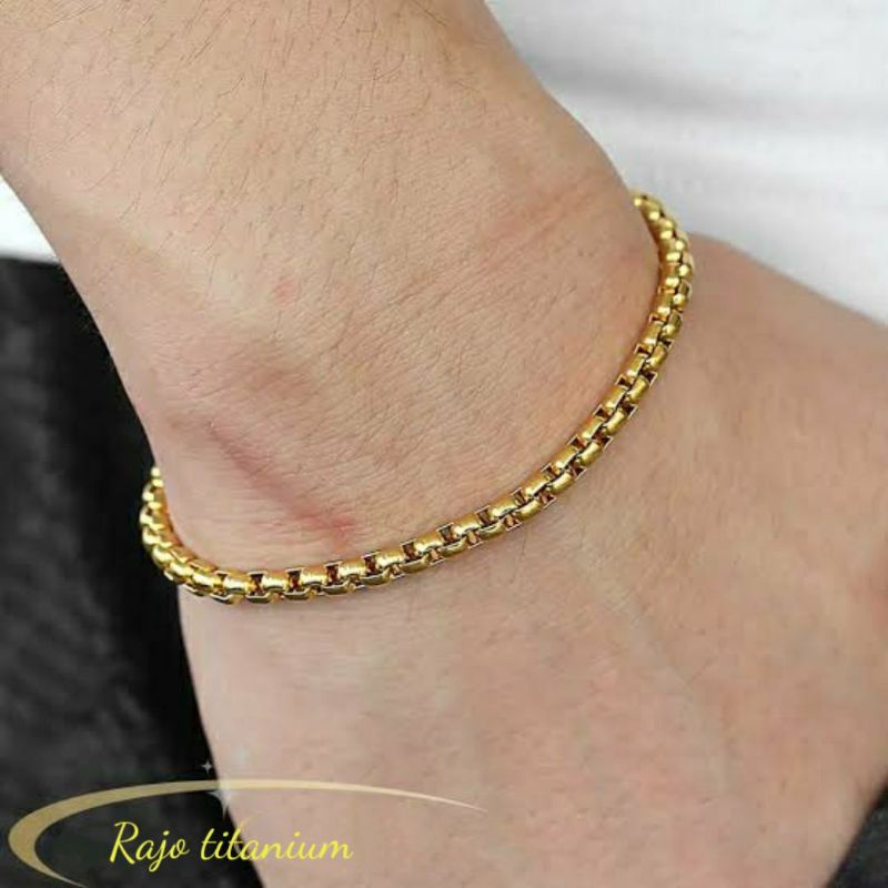 Jual GELANG TITANIUM ROLLO ITALI SIMPEL PRIA DAN WANITA ANTI KARAT ...