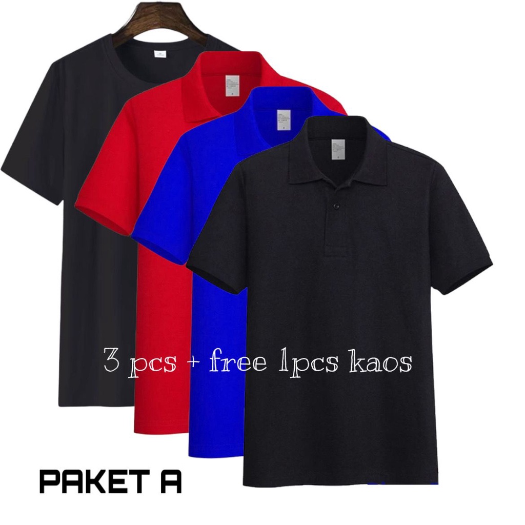 Jual DailyStore - [1Paket 3pcs 100rb+free 1 Pcs Kaos Polos Hitam ...