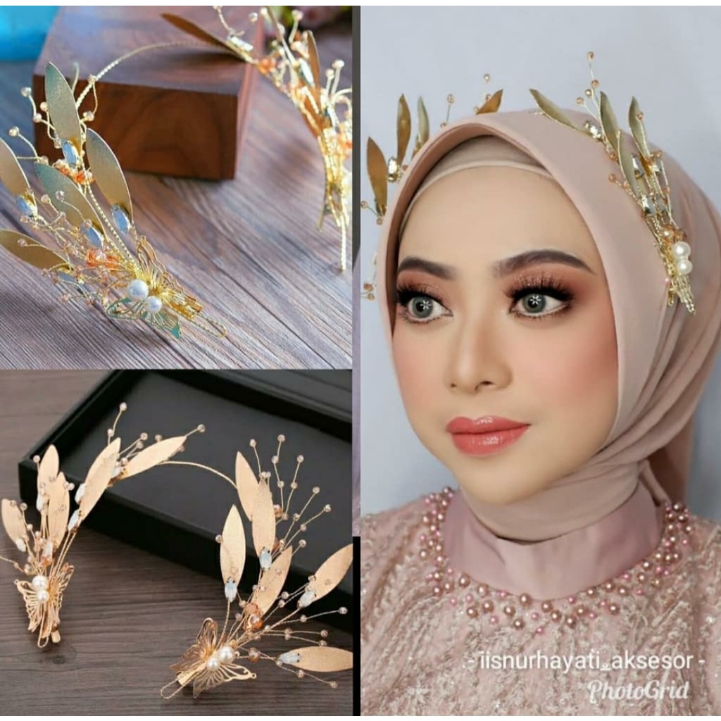 Jual Dahlia Headpiece - Hiasan Hijab / Kepala Elegan Mahkota Pengantin
