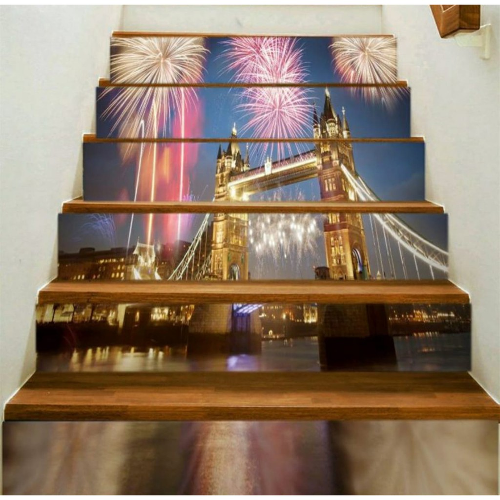 Jual WALLPAPER STICKER CUSTOM 3D WALLPAPER TANGGA JEMBATAN KEMBANG API