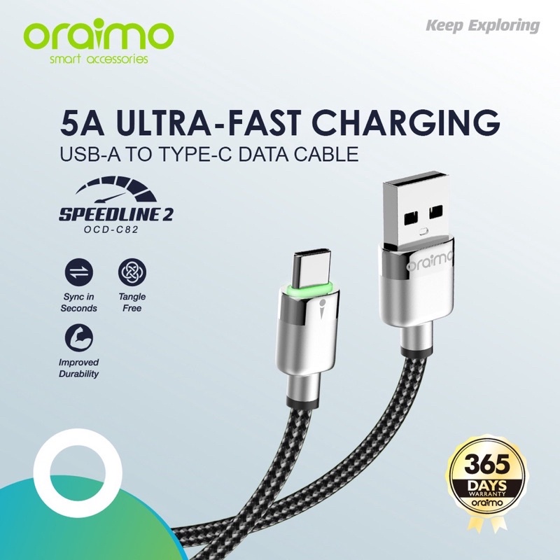 Jual Oraimo Ocd C Speedline Kabel Data Usb A Type C A Fast Charging Garansi Tahun