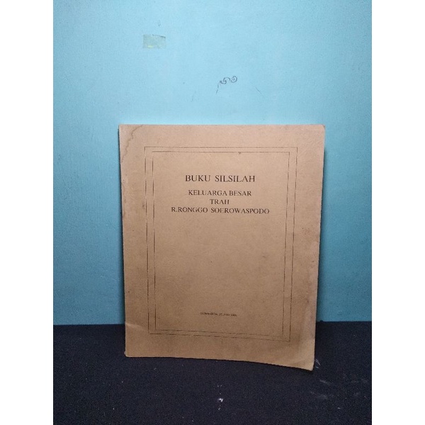 Jual Buku Silsilah Keluarga Besar Trah R Ronggo Soerowaspodo Shopee