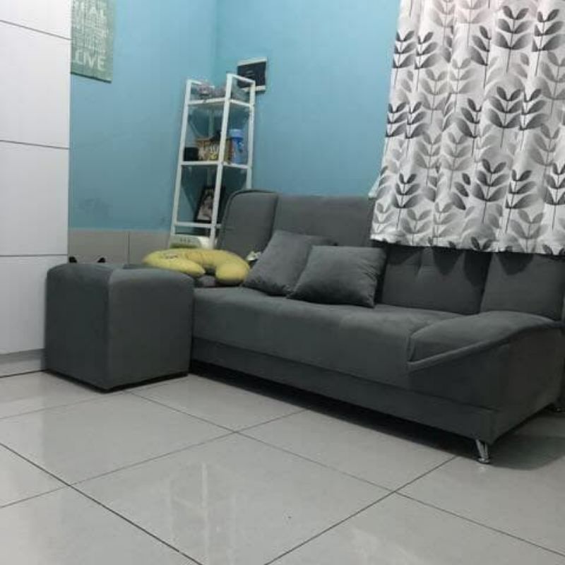 Jual Sofa Bed Biru 620 // FREE PUFF 1 Dan 2 Bantal. FREE Ongkir KHUSUS ...