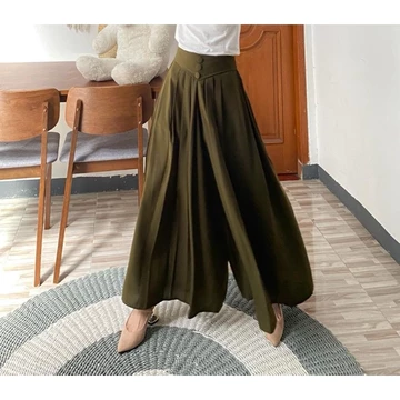 NAFISHA Kulot Wide Pant Kulot Lipit Kulot Kancing 3 Bahan Wolfis Premium Crinkle Premium