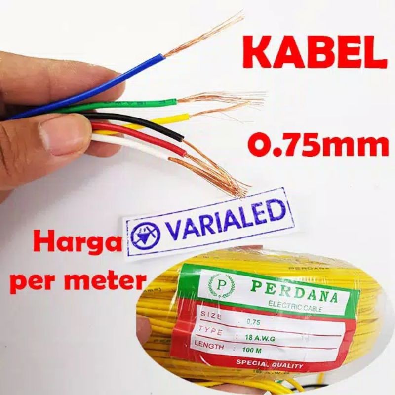 Jual Kabel Serabut NYAF 0.75 Mm AWG Tembaga Tunggal Harga Permeter ...