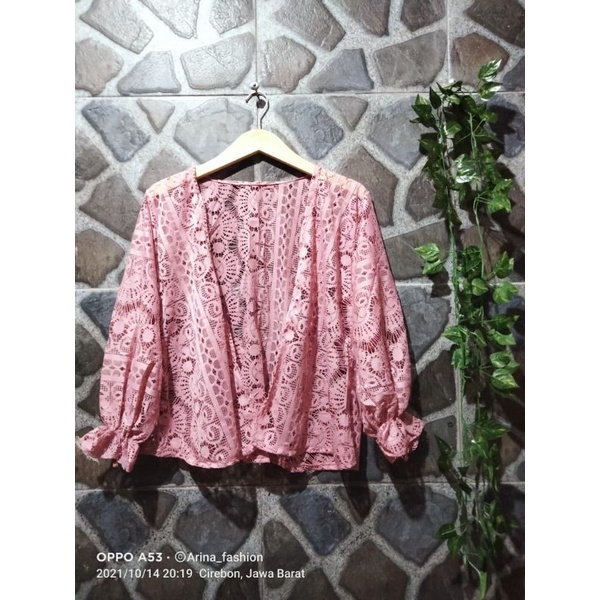 Jual Brokat Impor lengan serut/Kardigan Burkat Impor/Cardigan Brukat ...