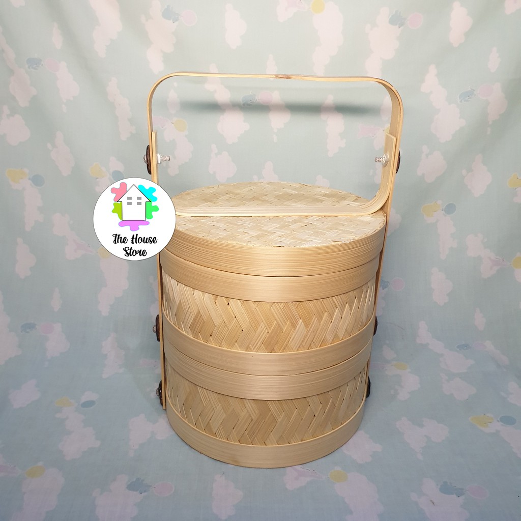 Jual RANTANG / WADAH MAKANAN SUSUN DARI ANYAMAN BAMBU UKURAN KECIL ...
