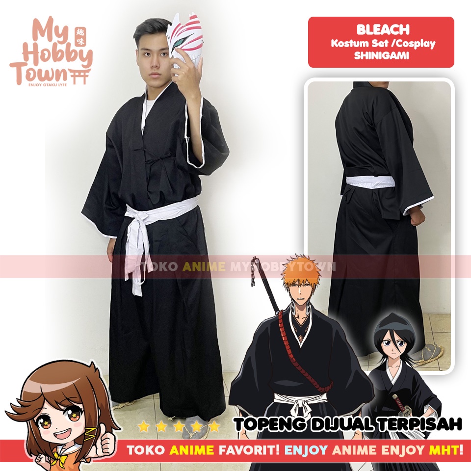 Jual Kostum Cosplay Anime Bleach Shinigami Ichigo Kurosaki Kuchiki Rukia  Renji Abarai Byakuya Hitsugaya Toshiro | Shopee Indonesia