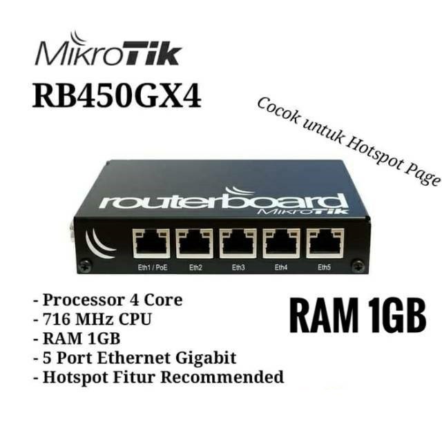 Jual Mikrotik Routerboard RB450GX4 Nand 64MB 5xLAN Gigabit Garansi ...
