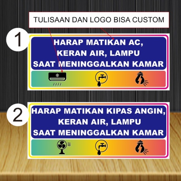 Jual stiker harap matikan ac lampu keran air custom | Shopee Indonesia