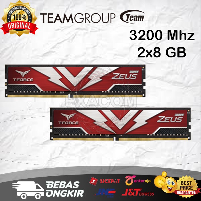 Jual Team T-Force Zeus DDR4 16GB (2x8GB) 3200Mhz - Ram Memory C20 ...