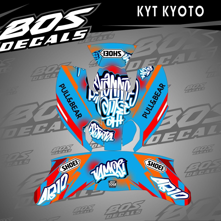 Jual Sticker Decal Helm KYT KYOTO Part 1 | Decal Sticker | Decal Helm ...