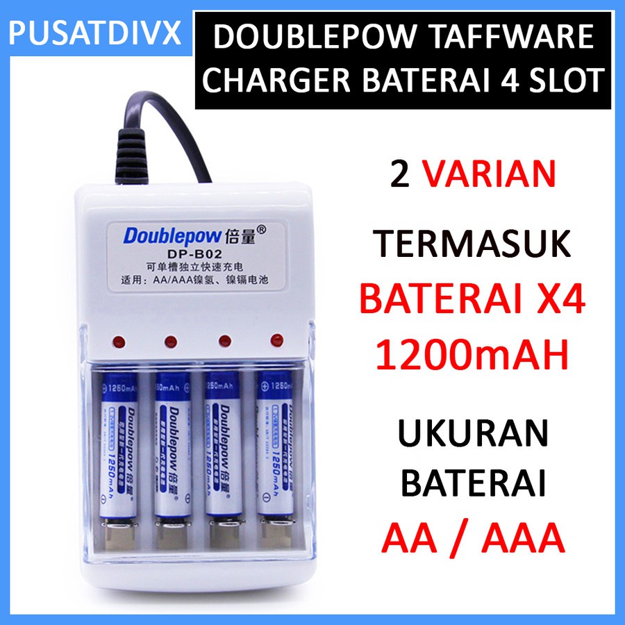 Jual Doublepow Charger Baterai 4 Slot Aa Aaa Battery Cas Batre Shopee