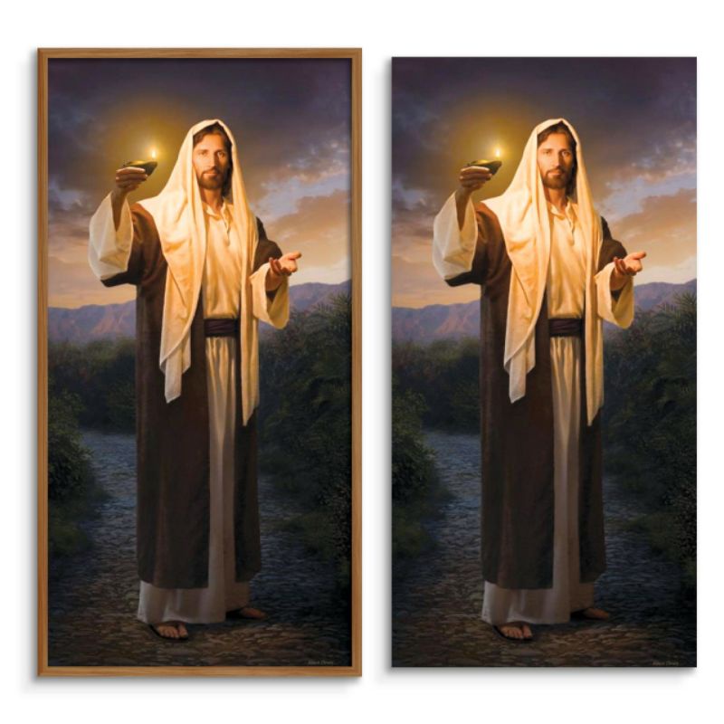 Jual Hiasan dinding Kristen Katolik Tuhan Yesus Terang Dunia 30x60cm