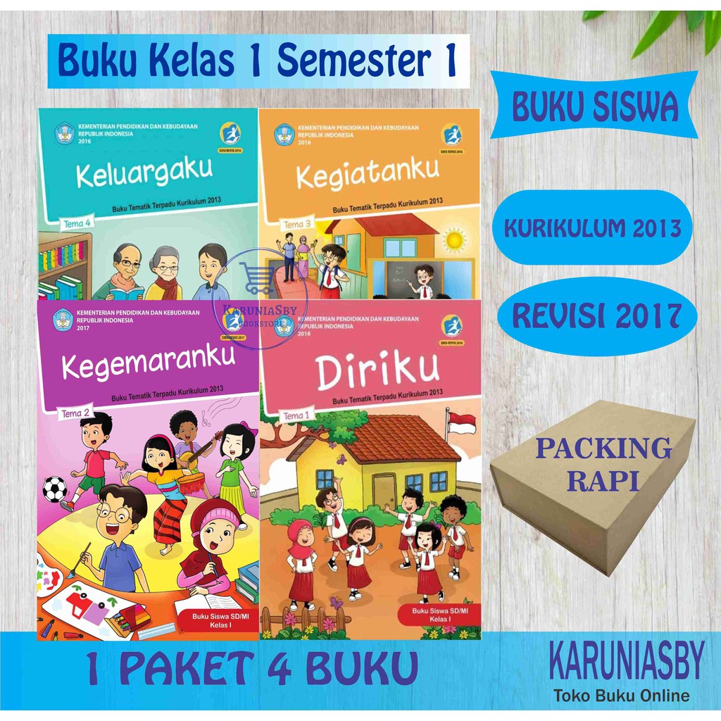 Jual Paket Buku Tematik SD Kelas 1 Tema 1234 - Revisi 2017 - Edisi ...