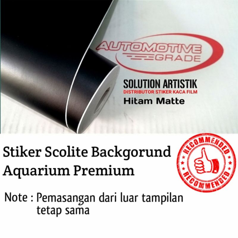 Jual STIKER KACA BACKGROUND AQUARIUM / SCOTLITE HITAM DOFF LEBAR 45cm