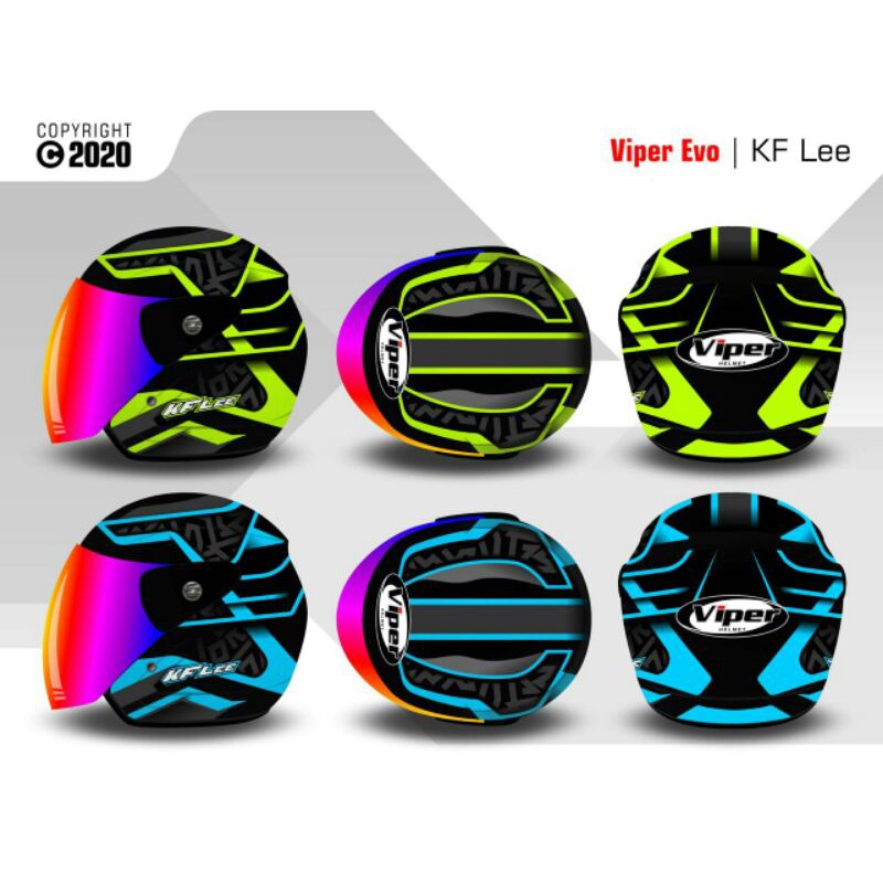 Jual Helm Viper Motif (menggunakan kaca pelangi) | Shopee Indonesia