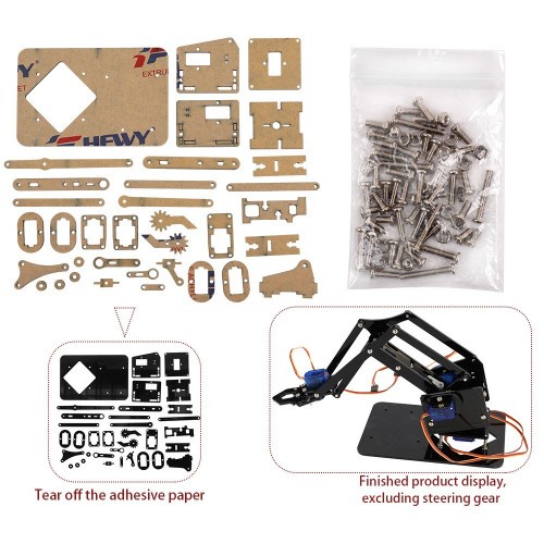 Jual 4 DOF Acrylic Mechanical Handle Arm Robot Lengan Manipulator Claw ...