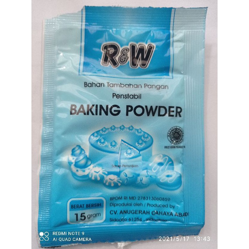 Jual Baking Powder R&W 15gr Pengembang untuk roti 1Pak isi 10 sachet ...