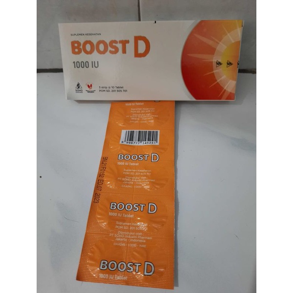 Jual BOOST D 1000 IU, Vitamin D3 1000 IU, Harga 1 Strip Isi 10 Tablet ...