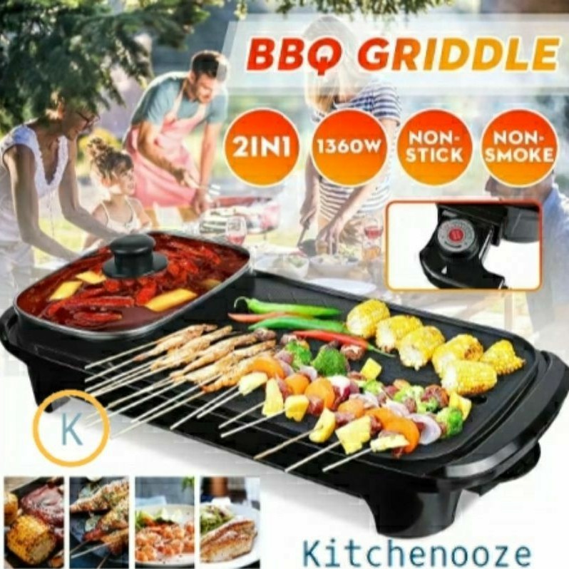 Jual Korean Electric Grill 2in1 Panggangan Listrik BBQ Suki Hotpot