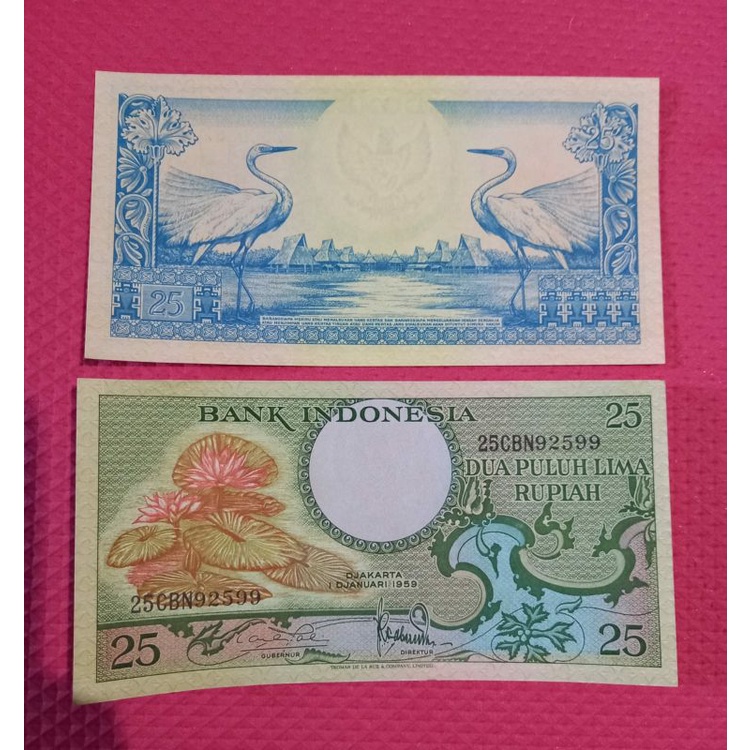 Tak Disangka Nilai Jual Uang Kertas Kuno 25 Rupiah Emisi Tahun 1959, Seharga Satu Motor Wow!