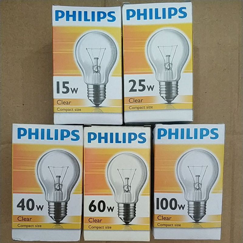 Jual Lampu Pijar Clear Philips 15w 25w 40w 60w 100w Bohlam Lampu