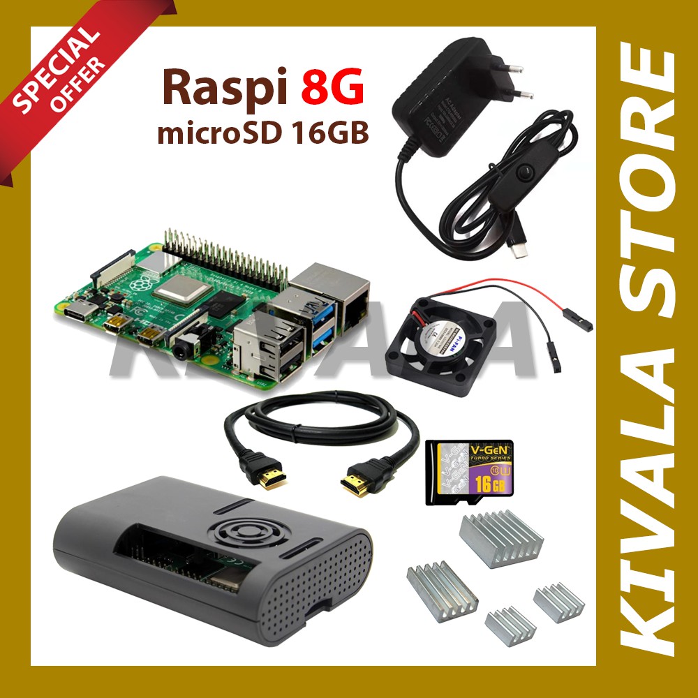 Jual Paket Raspberry Pi 4 Siap Pakai Special 8GB - 16GB | Shopee Indonesia