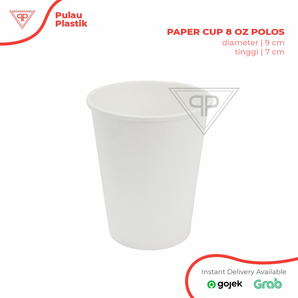 Jual Paper Cup 8ozgelas Kertasgelas Kopi Putih Polos Shopee Indonesia 7630