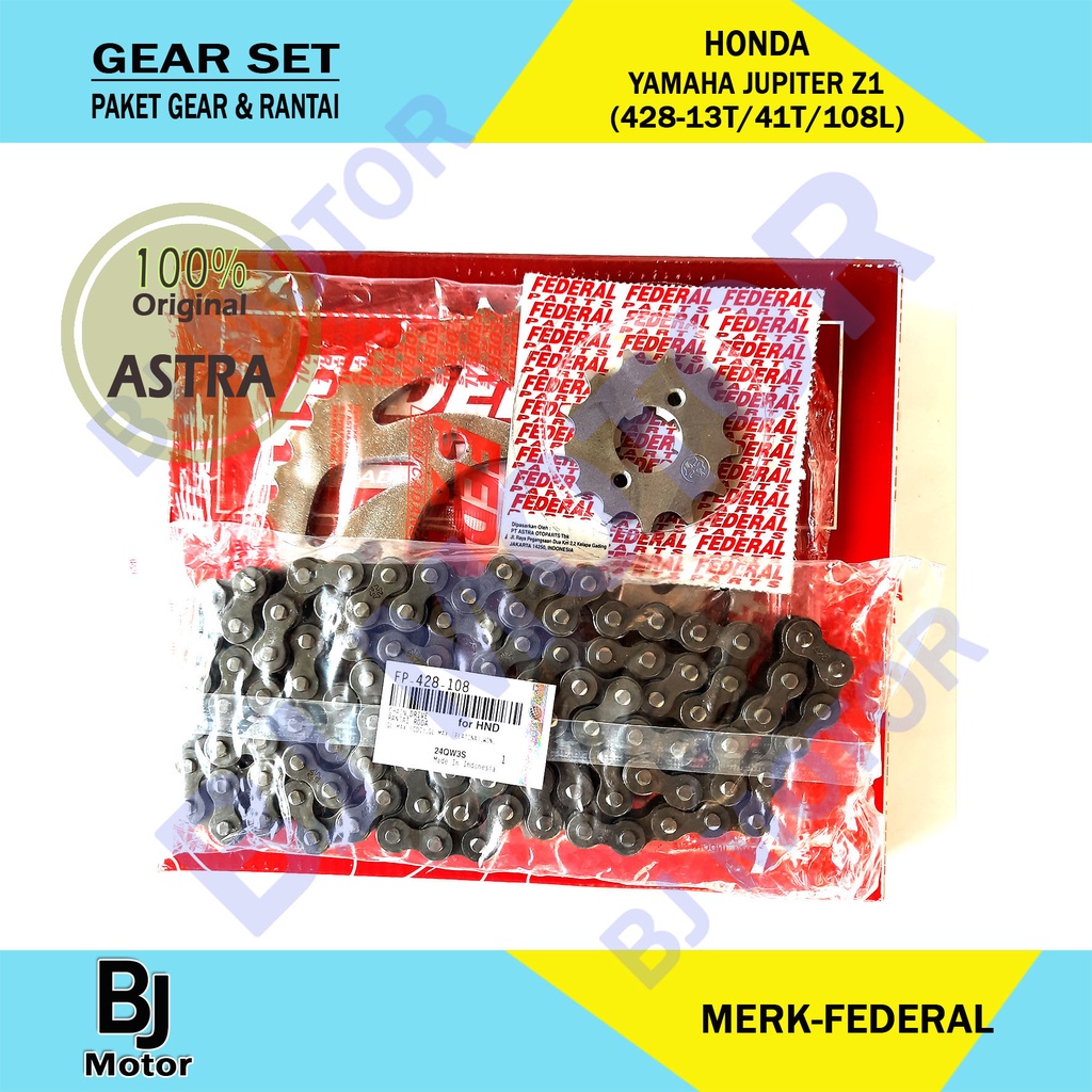 Jual Paket Rantai Gear Set Yamaha Jupiter Z1 Original Astra 42813T/41T