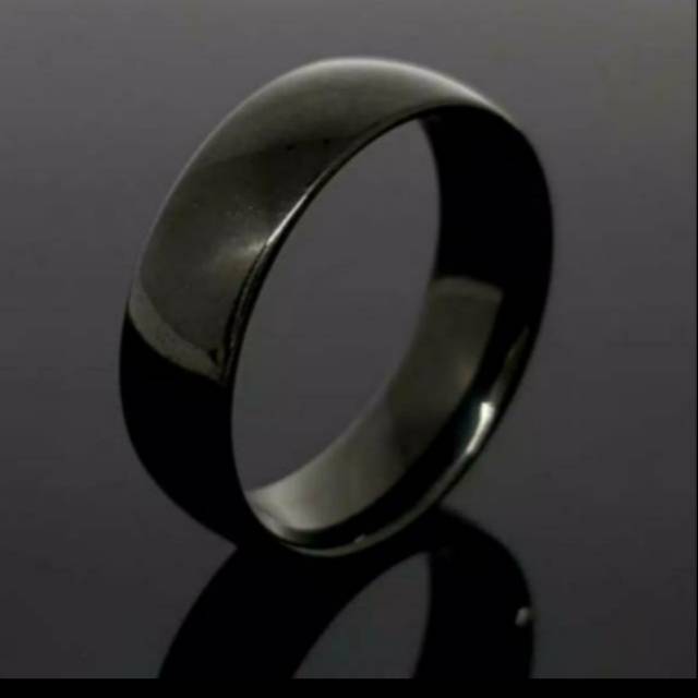 Jual Cincin Hitam Cembung Couple Cincin Titanium Hitam Model Cembung