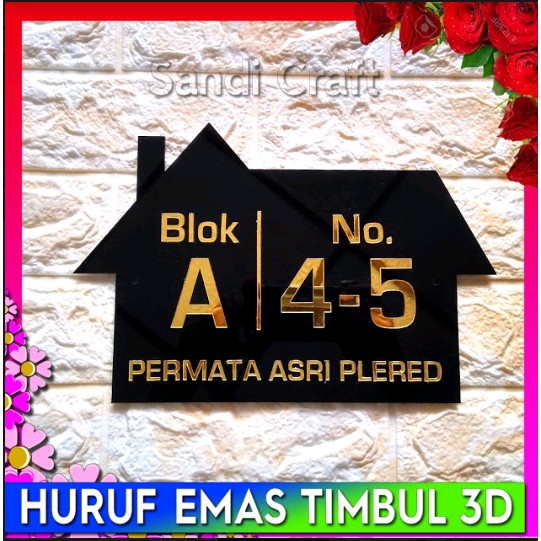 Jual Nomor Rumah Acrylic / Akrilik Custom 2 Layer GOLD MIRROR | Shopee ...