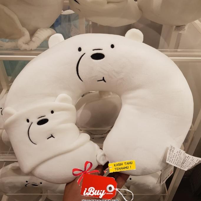 Jual Miniso We Bare Bears Ice Bear Traveling U Shape Neck Pillow Eye