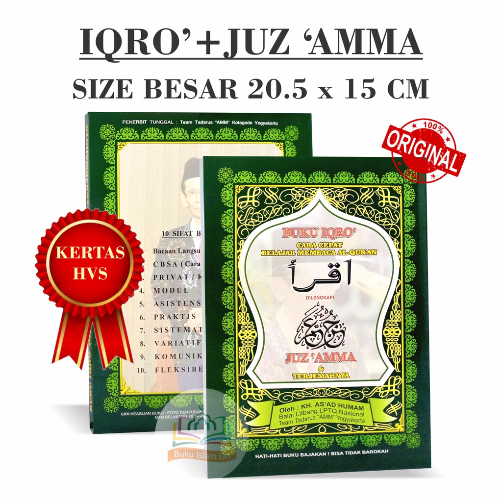 Jual Buku IQRA BESAR + Juz Amma Dan Terjemahnya Kertas HVS ORIGINAL ...