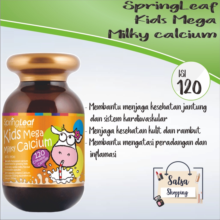 Jual SpringLeaf Spring Leaf PREMIUM Kids Mega Milky Calcium 120 ...