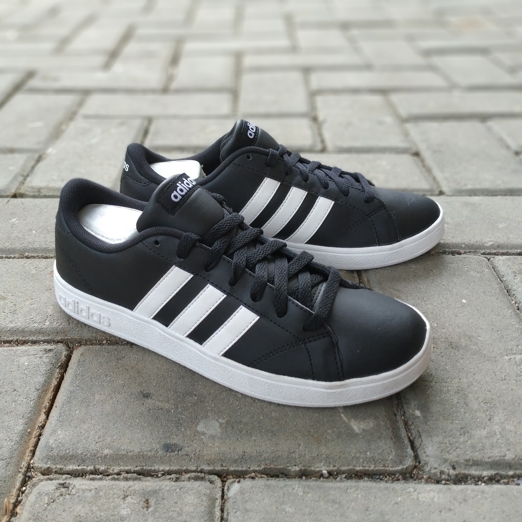 Jual Adidas Neo Baseline Leather Black White Original 100 Shopee Indonesia